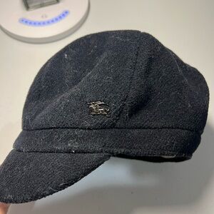 Authentic Burberry Wool Newsboy Cap with Logo Boho